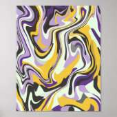 Abstracte pastelwervel met geel en Paarse Poster (Voorkant)