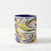 Abstracte pastelwerveling met geel en paars mok (Midden)