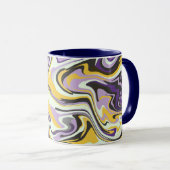 Abstracte pastelwerveling met geel en paars mok (Voorkant rechts)