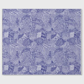 Abstracte patchwerkkaart - Deep Navy Blue op White Cadeaupapier (Vlak)