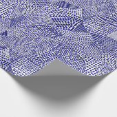 Abstracte patchwerkkaart - Deep Navy Blue op White Cadeaupapier (Hoek)