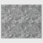 Abstracte patchwerkkaart - White on Black Cadeaupapier (Vlak)