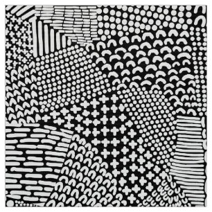 Abstracte patchwerkkaart - White on Black Stof