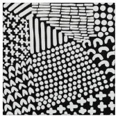 Abstracte patchwerkkaart - White on Black Stof (Close Up)