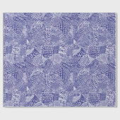 Abstracte patchwerkkaart - White on Deep Navy Blue Cadeaupapier (Vlak)