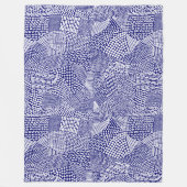 Abstracte patchwerkkaart - White on Deep Navy Blue Fleece Deken (Voorkant)