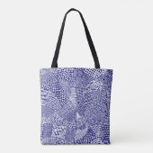 Abstracte patchwerkkaart - White on Deep Navy Blue Tote Bag (Achterkant)