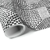 Abstracte patchwerkkaart - zwart op wit cadeaupapier (Rol Hoek)