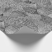Abstracte patchwerkkaart - zwart op wit cadeaupapier (Hoek)
