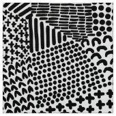 Abstracte patchwerkkaart - zwart op wit stof (Close Up)