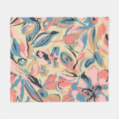 Abstracte patchwork: geometrische bloemencrème. fleece deken (Voorkant (Horizontaal))