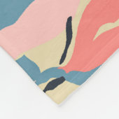 Abstracte patchwork: geometrische bloemencrème. fleece deken (Hoek)
