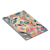 Abstracte patchwork: geometrische bloemencrème. notitieboek (Rechterzijde)
