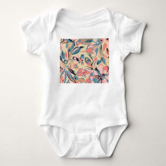 Abstracte patchwork: geometrische bloemencrème. romper (Voorkant)