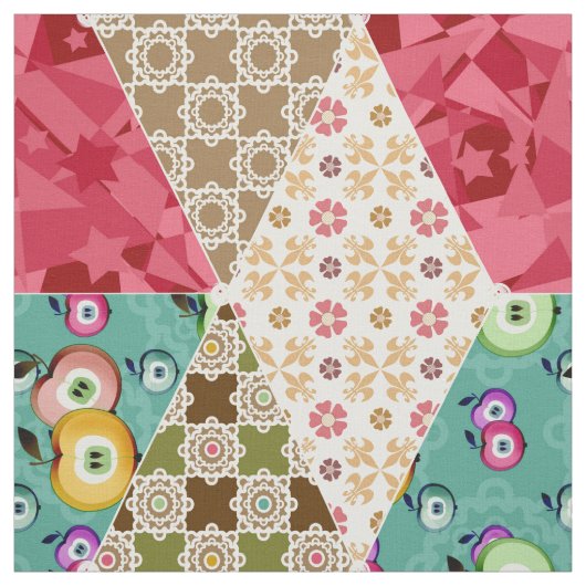 Abstracte patchwork quilt retro ab stof (Swatch)