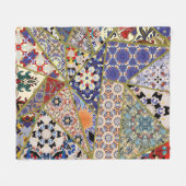 Abstracte patchwork van de spaanse tegel , fleece deken (Voorkant (Horizontaal))