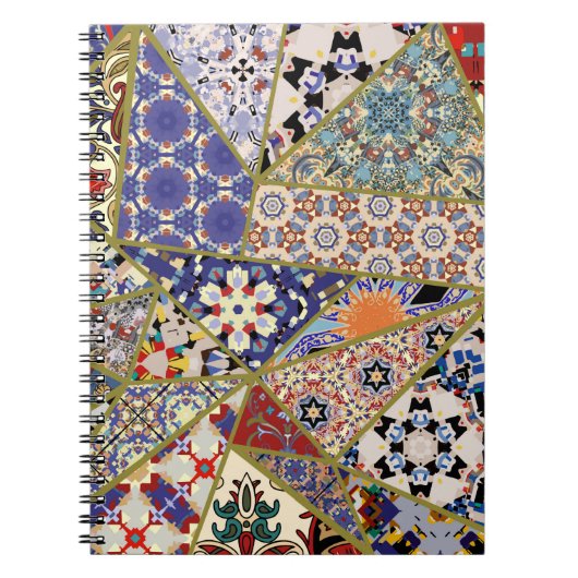Abstracte patchwork van de spaanse tegel , notitieboek (Voorkant)