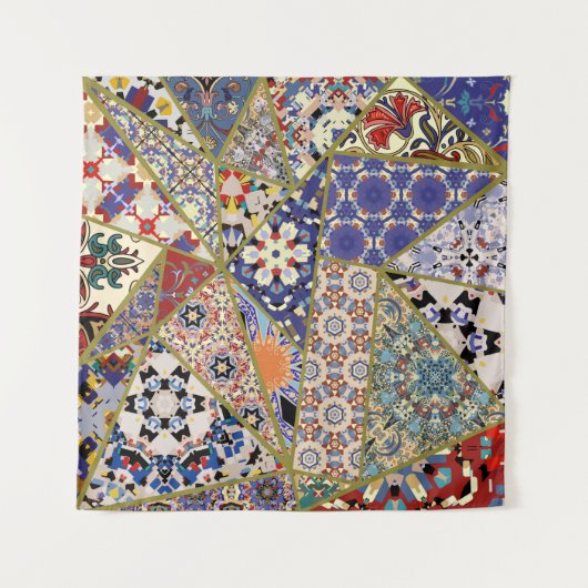 Abstracte patchwork van de spaanse tegel , wandkleed (Voorkant (horizontaal))