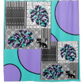 Abstracte patchwork voor douwergordijn douchegordijn (Voorkant)