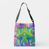 Abstracte Patchwork Zonnebloem Tuin Collage Crossbody Tas (Achterkant)