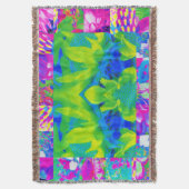 Abstracte patchwork zonnebloem tuin collage deken (Voorkant Verticaal)