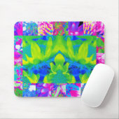 Abstracte patchwork zonnebloem tuin collage muismat (Met muis)