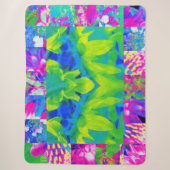 Abstracte patchwork zonnebloem tuin collage sherpa deken (Voorkant)