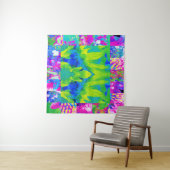 Abstracte patchwork zonnebloem tuin collage wandkleed (In Situ (horizontaal))