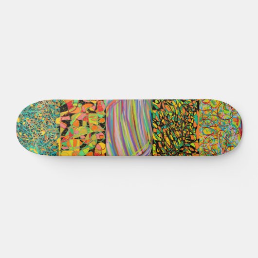 abstracte patchworkretro persoonlijk skateboard (Horizontaal)
