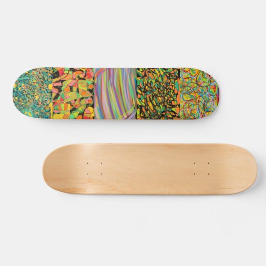 abstracte patchworkretro persoonlijk skateboard (Horizontaal)