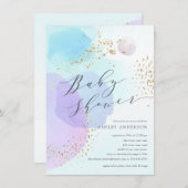 Abstracte patelcirkels Baby shower uitnodiging (Voorkant / Achterkant)