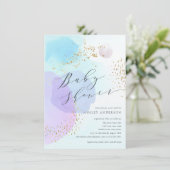 Abstracte patelcirkels Baby shower uitnodiging (Staand voorkant)