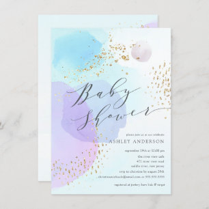 Abstracte patelcirkels Baby shower uitnodiging