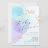 Abstracte patelcirkels Baby shower uitnodiging (Voorkant)