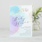 Abstracte patelcirkels Baby shower uitnodiging (Staand voorkant)