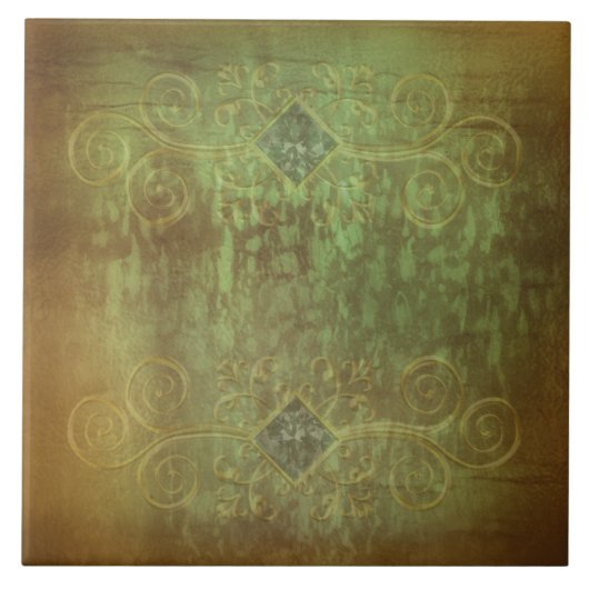 Abstracte patina koper en groen door Renee Tegeltje (Voorkant)