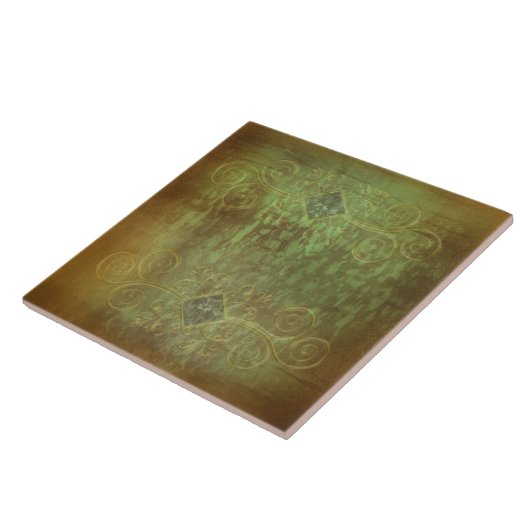 Abstracte patina koper en groen door Renee Tegeltje (Zijkant)