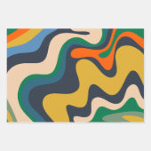 Abstracte patronen met lijnen en cirkels Retro Inpakpapier Vel (Voorkant 2)