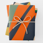 Abstracte patronen met lijnen en cirkels Retro Inpakpapier Vel (In situ)