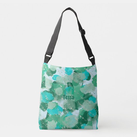 Abstracte Patronen Penseelstreken Gepersonaliseerd Crossbody Tas (Voorkant)