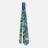 Abstracte patronen Teal Multicolor Kleurrijk Helde Stropdas (Achterkant)