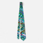Abstracte patronen turquoise kleurrijk trendy stropdas (Achterkant)