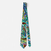 Abstracte patronen turquoise meerkleurig kleurrijk stropdas (Voorkant)