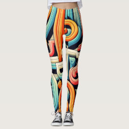 Abstracte Patroon Geometrische Vormen Typografie Leggings