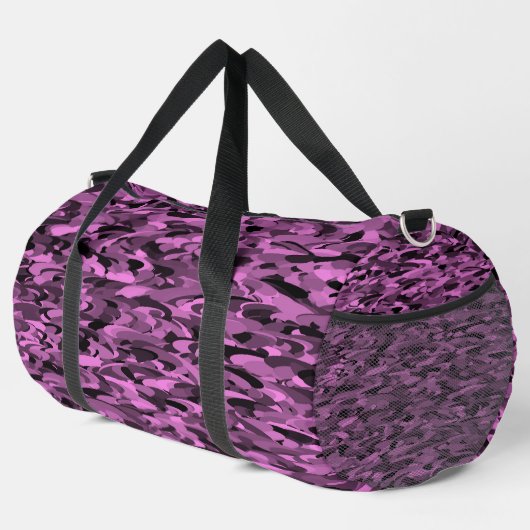 Abstracte Patroon Paarse Zwarte Duffel Bag Plunjezak (Rechterhoek)