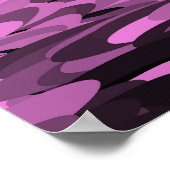 Abstracte Patroon Paarse Zwarte Poster (Hoek)