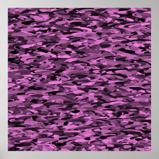 Abstracte Patroon Paarse Zwarte Poster (Voorkant)