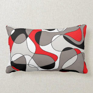 Abstracte patroon - rood en grijs. kussen