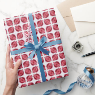Abstracte patroon van het moderne rode wit cadeaupapier