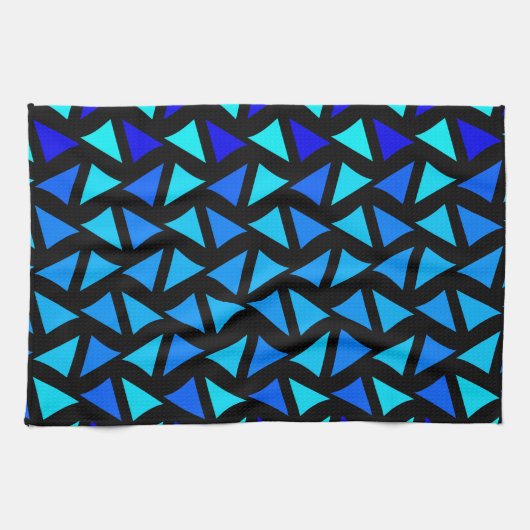 Abstracte patroonblues theedoek (Horizontaal)